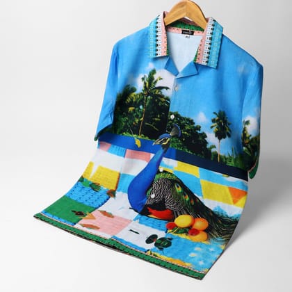 KALAPI * Cuban Collar Shirt#28-XS