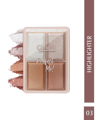 Glam21 Perfect Me! Highlighter Palette Blusher Weightless Longlasting Glow Face Kit 6g Shade-04