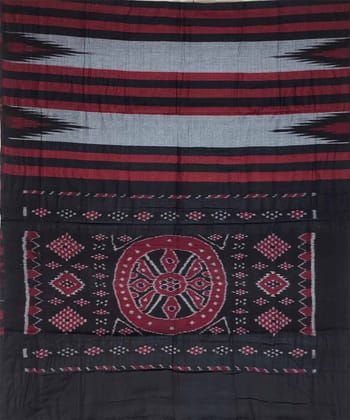 Gray maroon colour handwoven cotton saree Gray maroon colour handwoven cotton saree