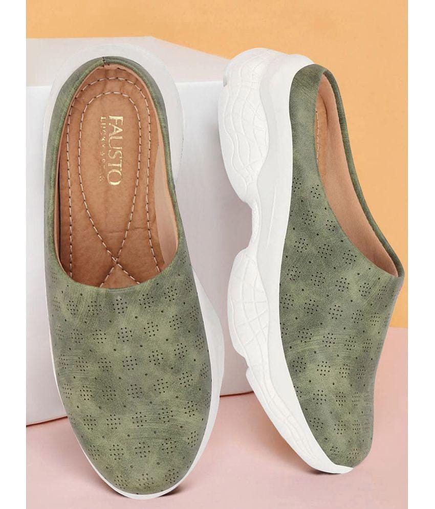 Fausto - Olive Women's Slip On - None