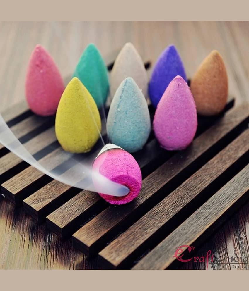 eCraftIndia Pack of 30 Backflow Incense Cones in Rose, Jasmine and Lavender Scent for Backflow Incense Burners