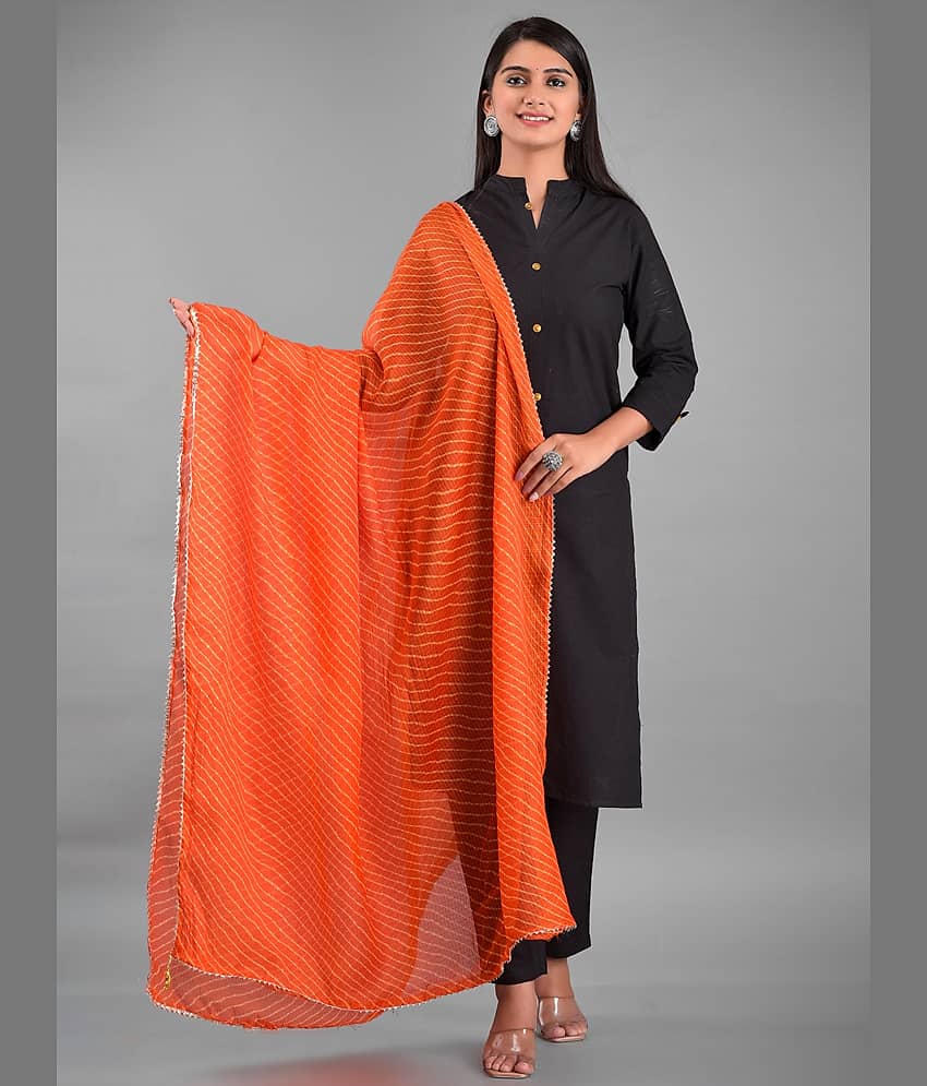 Apratim - Orange Cotton Women's Dupatta - ( Pack of 1 )