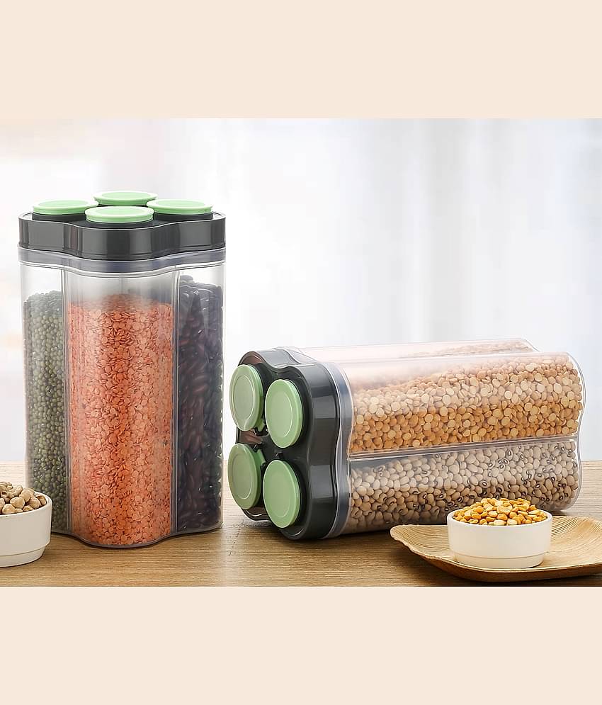 2Mech Grocery Container Plastic Grey Multi-Purpose Container ( Set of 2 )