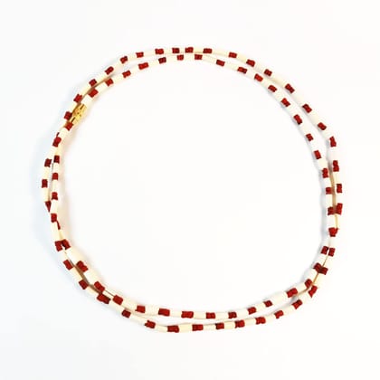 MAYAPURI Tulsi Mala for Neck, 2 Round Holy Basil Necklace for Unisex Adults