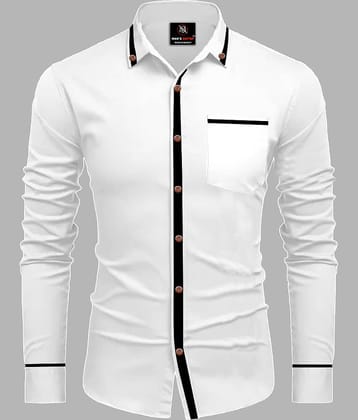 MAN'S SUITUP Cotton Blend Regular Fit Solids Full Sleeves Men's Casual Shirt - White ( Pack of 1 )
