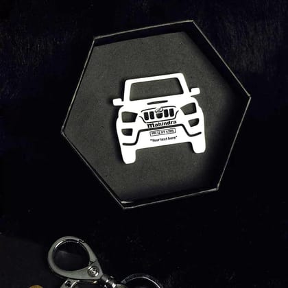 Mahindra Scorpio S11 Keychain-Front View / Silver
