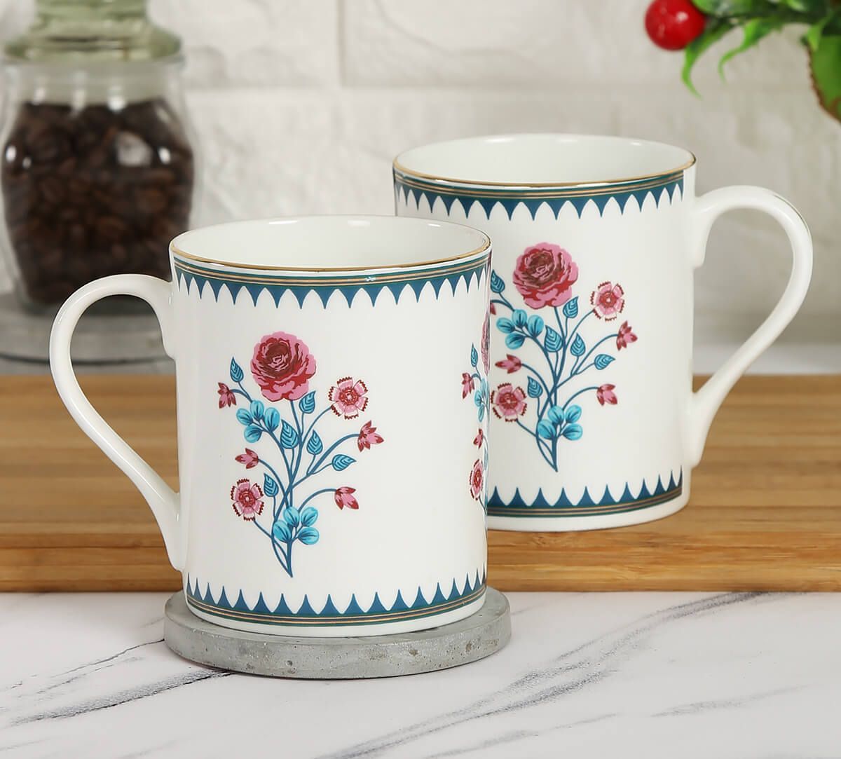 India Circus Marine Opulence Coffee Mug Set Of 2