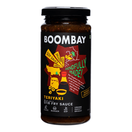 BOOMBAY Teriyaki Stir Fry Sauce - Use it in your Sandwich or as a Dip, with Noodles or Burgers, as a Glaze for Meats, Paneer or Tofu, 250 gm