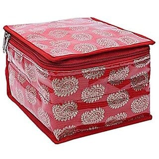 Aronkart Creation 1 Jewellery Box and 10 Transparent Pouch Jewellery Storage Bag/Boxes Holder Kit Organizer for Women Girls to Organize Small Earing Ring Accessories (Red)