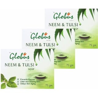 Globus Naturals  Globus Remedies Neem & Tulsi Soap 75gm, Set of 3