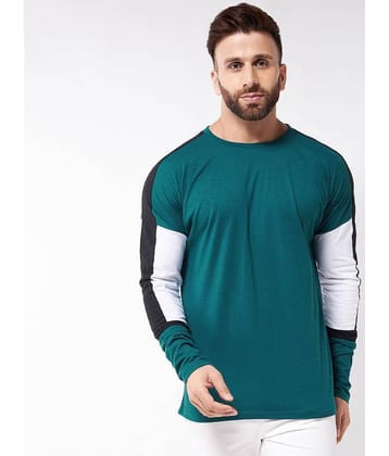 Gritstones Pack of 1 Cotton Blend Regular Fit Men's T-Shirt ( Turquoise )