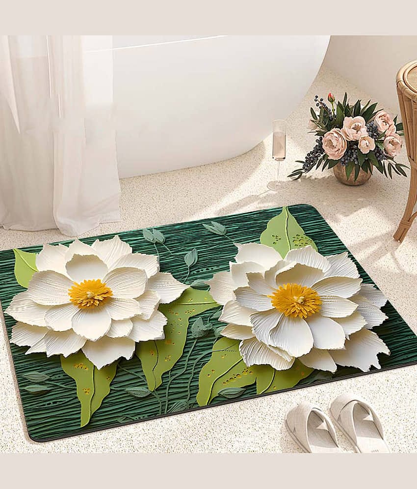 GEEO Set of 1 Anti-skid Rubber Door Mat ( 60 X 40 cm ) White