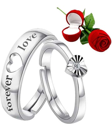 ShreejiHuf - Silver Couple Ring (Pack of 1)