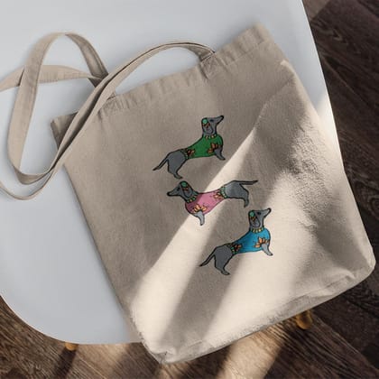 Three Dachshunds Tote Bag