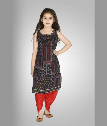 Arshia Fashions Girls Rayon Patiala Kurta Set ( Pack of 1 , Blue )