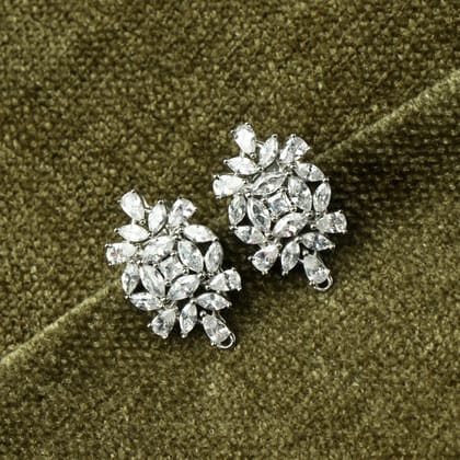 Zirconia Floral Bouquet Stud Earrings