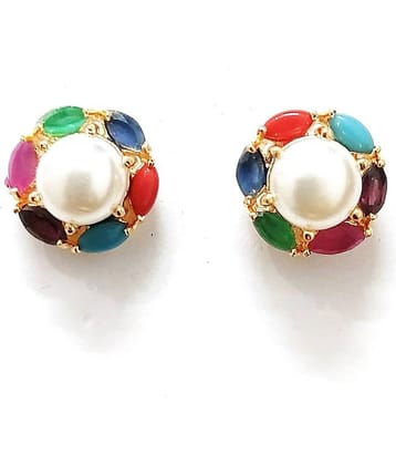 Jewels Corner - Multi Color Stud Earrings ( Pack of 1 )