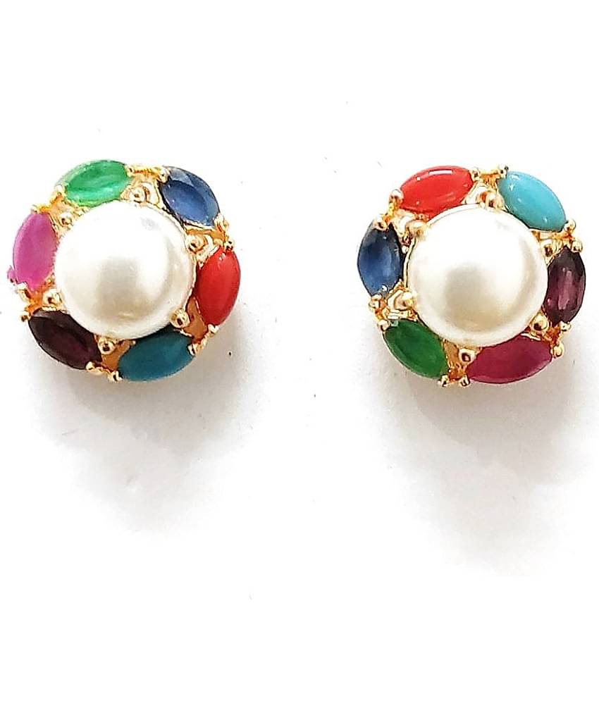 Jewels Corner - Multi Color Stud Earrings ( Pack of 1 )