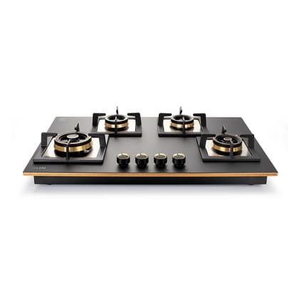 4 Burner Glass Gas Hob Top Mini Triple Ring Burner Double Ring Total Brass Burner with Flame Failure Device Auto Ignition (1074SQHTT2TRMGS)