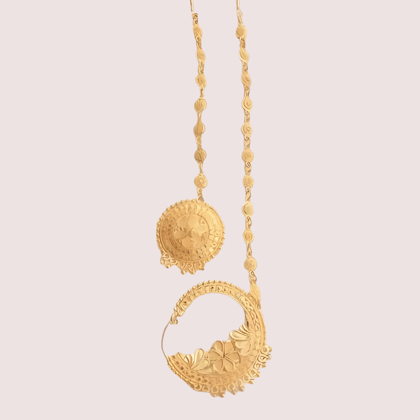 Graceful Gold-Plated Nath and Mangtika Set for Brides