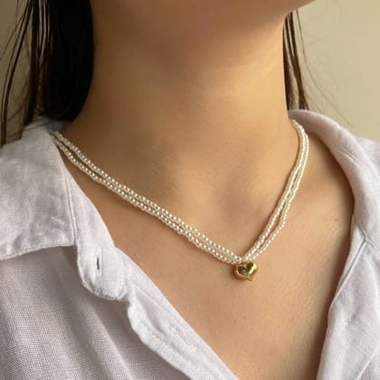 Pearly heart-Stainless Steel