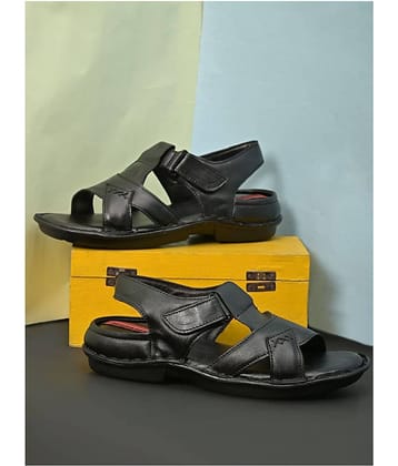 Fashion Victim Black Leather Sandals