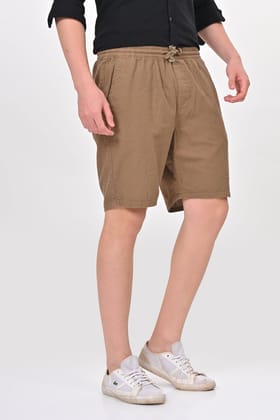 Impel - Cotton Linen Shorts - Khaki-S-30 / KHAKI