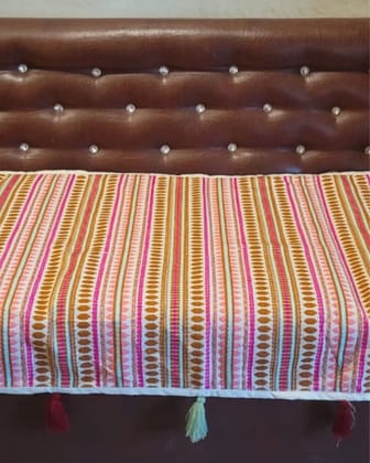Khamma Ghani Cotton Rose Pink Sofa Throw or Cover-1 Seater
