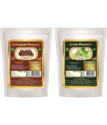 Biotic Natural Shikakai and Amla Powder - 200 gms(100 gms Each) Hair Mask 200 g Pack of 2