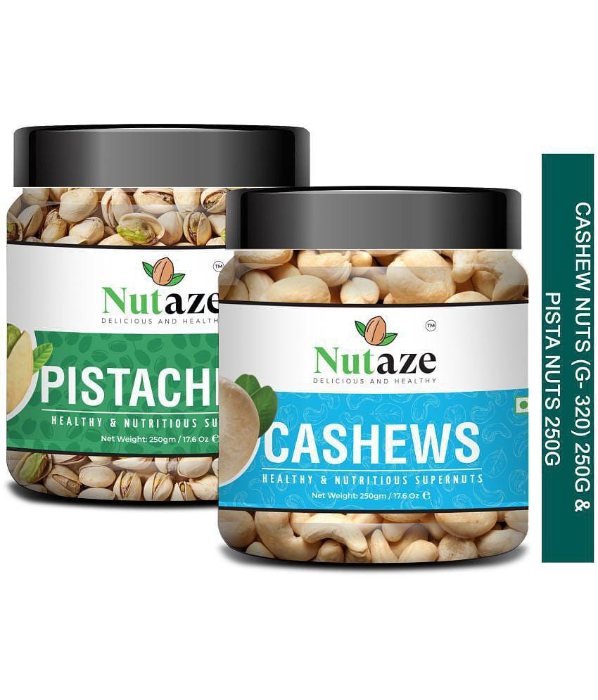 Nutaze Combo Pack Of Premium Cashew 250g & Premium Pistacios 250g| 100% Tasty & Crunchy