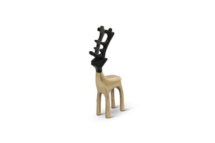 Petite Golden Reindeer Delight Metal Table Decor by Cocovey Homes - Elegant Gold Reindeer Figurine for Home and Office Decoration - None
