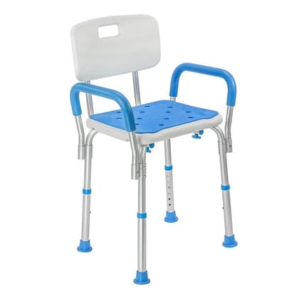 KosmoCare Shower Bench with Back & Detachable Handrest (RX108) - Comfortable & Durable Support for Safety