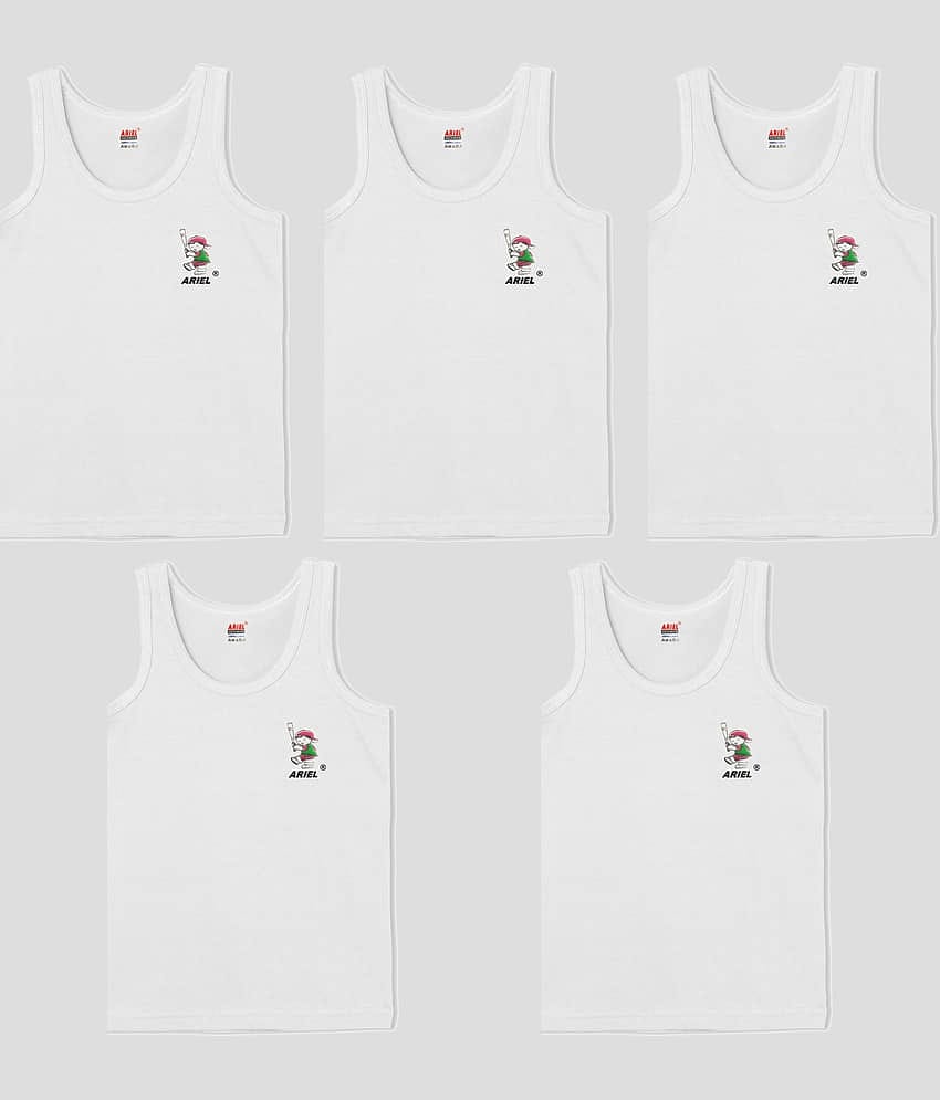 Ariel Pack of 5 Boys Cotton ( White )