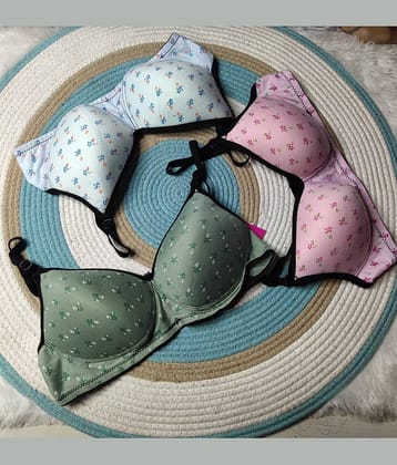 love girl Pack of 3 Synthetic Lightly Padded Push Up Bra For Women ( Multicolor 3 )