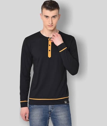 Glito Pack of 1 Cotton Blend Regular Fit Men's T-Shirt ( Black )