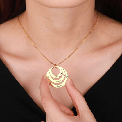 Personalized Birthstone Necklaces-Gold