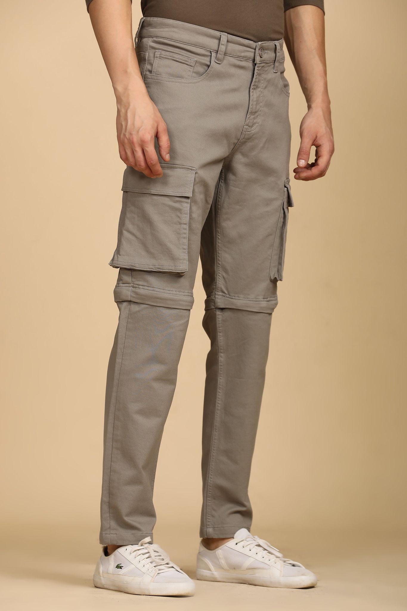 Monte - Zip-Off Cargo Trouser - Grey-S-30 / GREY