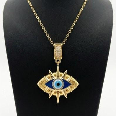 Evil Eye Starburst Pendant Necklace | Gold-Tone Anti-Tarnish Imitation Jewellery