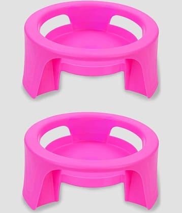 FIT4CHEF Pink Polypropylene Matka Stand ( Pack of 2 )