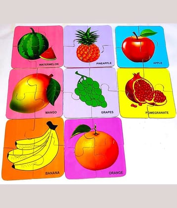 Peters Pence Wooden Multi-Color  8  SET OF FRUITS PUZZLE Cards  for Kids