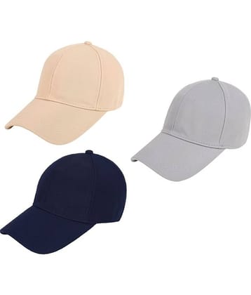 Zacharias - Multi Color Cotton Blend Men's Cap ( Pack of 3 )