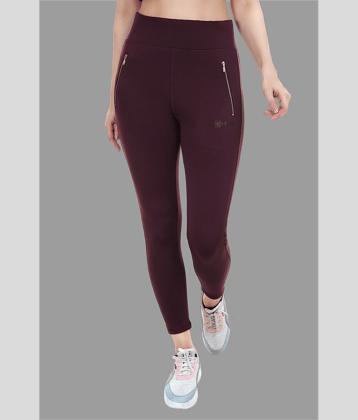 IDASS - Lycra Slim Fit Wine Women's Tights ( Pack of 1 )