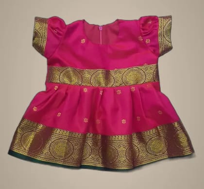 Mom And Me Pink Satin Frock (0-3 Months) | Premium Elegant Design | Casual Wear
