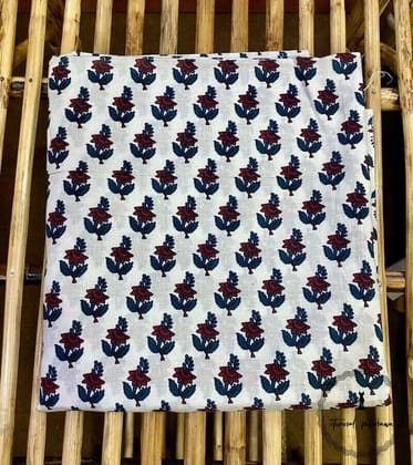 Elegant Unstitched Cotton Fabric for Kurtas-White