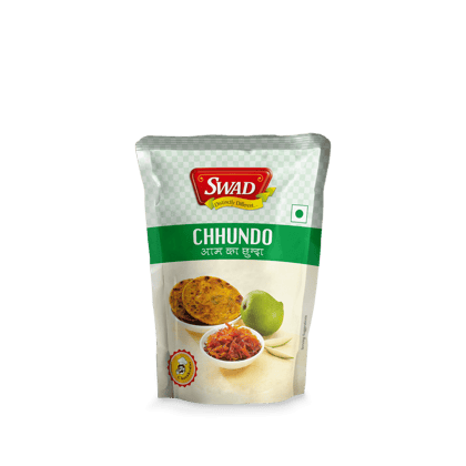 SWAD Traditional Delicious and Tangy Natural Taste Mango Chhundo Pickles and Pickles and Chutney | Homemade Fresh Sweet Aam Chhunda | Meethi Pickles and Chutney | Shredded Chatni Pouch Great Flavor Pack of 5