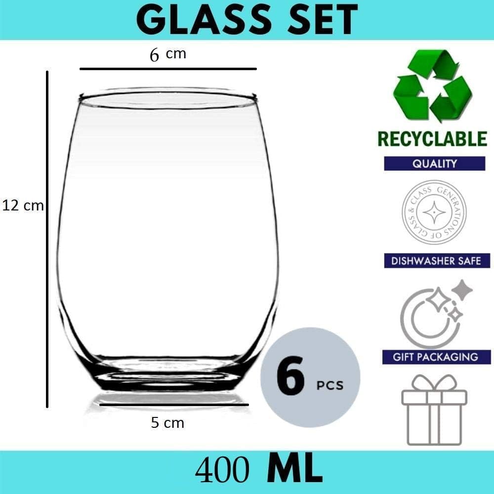 Soft Drinking Glasses |Classic shap Wine Glass |Dessert Cup | Whiskey Tumbler | Perfect for Whisky, Wine, Cocktail, Juice, Water