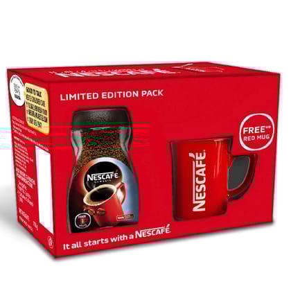 Nescafe Classic Instant Coffee, 180 Gram Jar With Free Red Mug, Powder