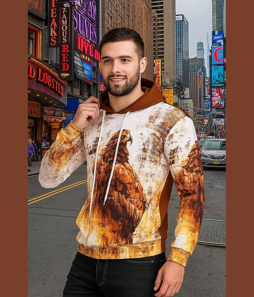 yellow tree Polyester Hooded Men's Sweatshirt - Brown ( Pack of 1 )