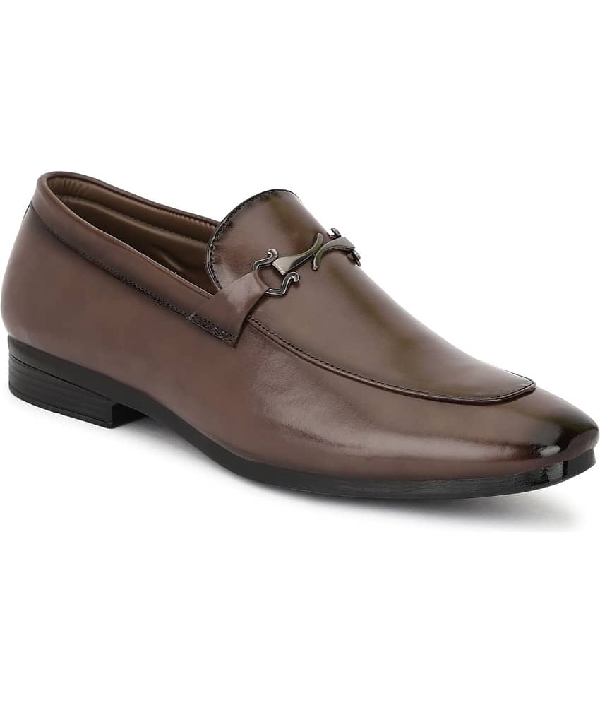 MARKRANGE - Brown Men's Slip On Formal Shoes