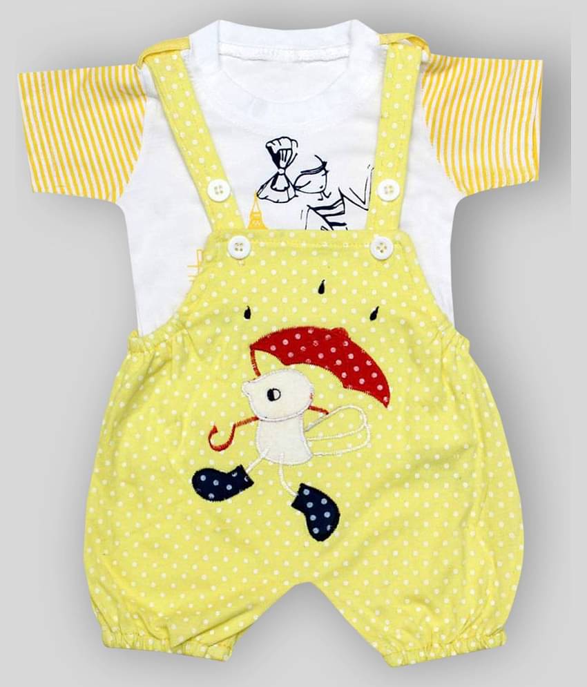 Babeezworld Pack of 1 Baby Girls Cotton Dungarees ( Multicolor )